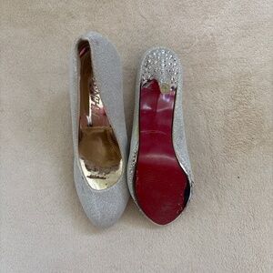 Silver high heels